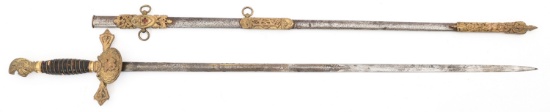 19th C. NAMED KNIGHTS OF St GEORGE FRATERNAL SWORD