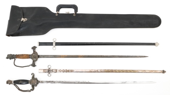 19th C. MASONIC & FRATERNAL SWORDS LOT OF 2