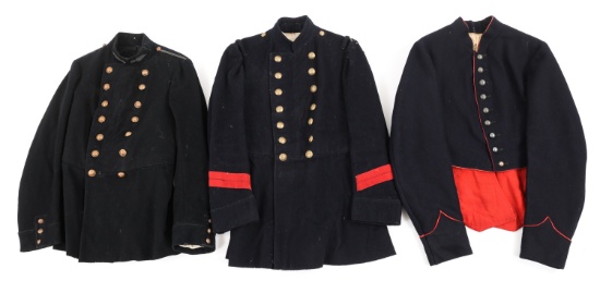 1870 - 1880's FRENCH ARMY DRESS TUNIC LOT OF 3