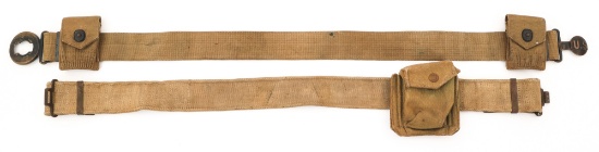 WWI US ARMY M1917 GARRISON BELT & BRITISH WEB BELT