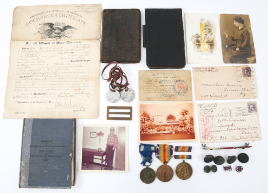 WWI US ARMY 146TH INFANTRY VETERAN NAMED GROUPING