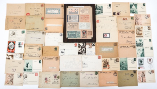 WWII GERMAN POSTCARDS AND CURRENCY