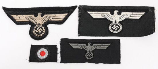 WWII GERMAN PANZER EAGLE & COCKADE INSIGNIA LOT