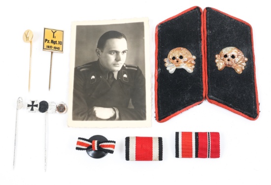 WWII GERMAN PANZER ARTILLERY COLLAR TABS & PINS