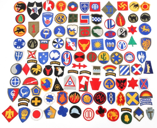 WWII - COLD WAR US ARMY SHOULDER PATCH LOT OF 110