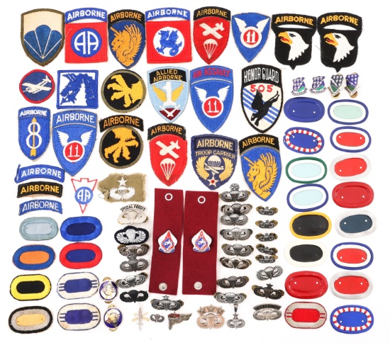 WWII - COLD WAR US ARMY AIRBORNE WINGS & PATCH LOT