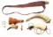 POWDER HORNS, SHOT BAG, & LEATHER SHOT SNAKE