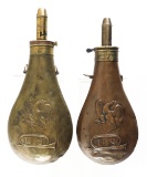 1830s R. DINGEE POWDER FLASKS - LOT OF 2