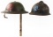 WWII US 68th ART M1917A1 & FRENCH ADRIAN HELMETS