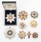 WORLD MILITARY BREAST STAR MEDALS LOT OF 9