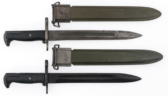 WWII US M1 BAYONETS WITH SCABBARDS LOT OF 2