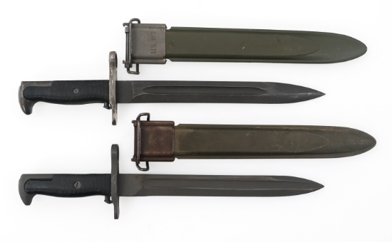 WWII US M1 BAYONETS WITH SCABBARDS LOT OF 2