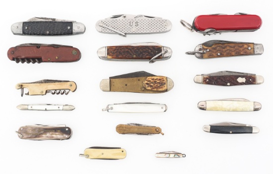 WWII TO MODERN POCKET FOLDING KNIVES LOT OF 17