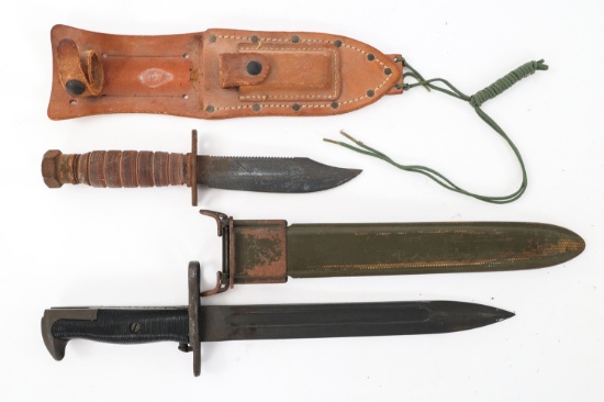 VIETNAM WAR USAF PILOT KNIFE & ITALIAN M1 BAYONET