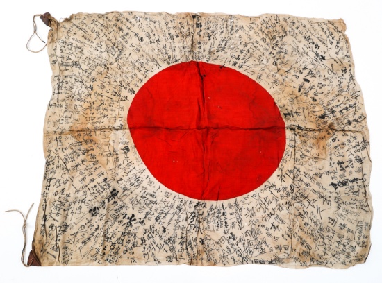 WWII CAPTURED SIGNED IMPERIAL JAPANESE FLAG