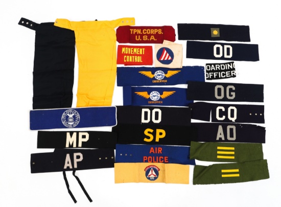 WWII - COLD WAR US ARMED FORCES ARMBAND & SCARF