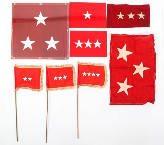 US REAR ADMIRAL & US ARMY GENERAL FLAGS & PLAQUES