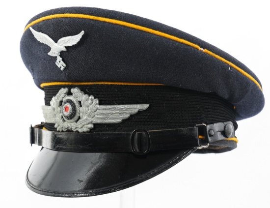 WWII GERMAN LUFTWAFFE EM / NCO's DRESS VISOR HAT
