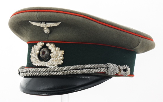 WWII GERMAN ARMY ARTILLERY OFFICER VISOR HAT