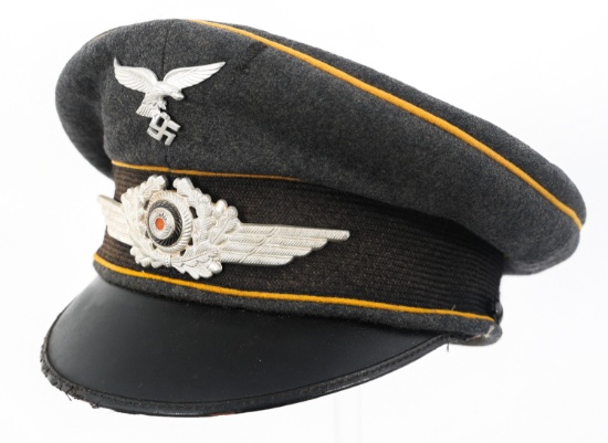 WWII GERMAN LUFTWAFFE EM / NCO's DRESS VISOR HAT