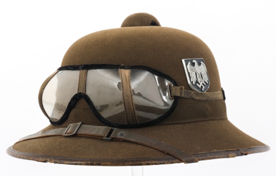 WWII GERMAN AFRIKA KORPS 2nd PATTERN PITH HELMET