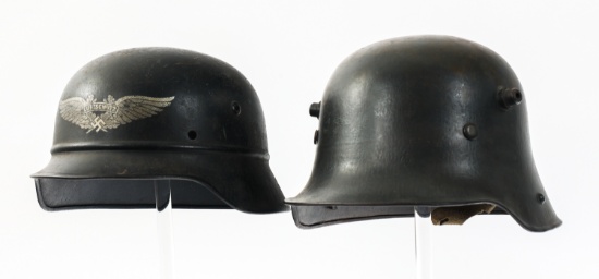 WWI GERMAN M16 & WWII M40 BEADED LUFTSCHUTZ HELMET