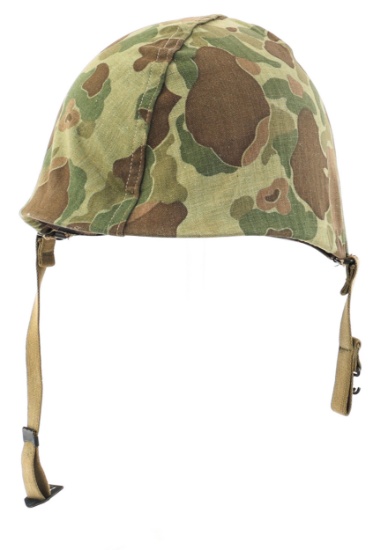 WWII USMC M1 COMBAT HELMET WITH CAMO COVER