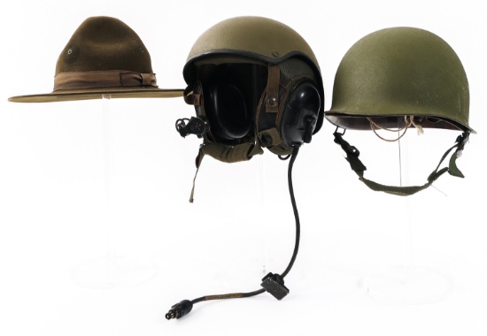 COLD WAR US ARMY CVC - M1 HELMETS & CAMPAIGN HAT
