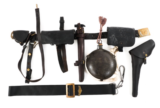 CIVIL WAR CAVALRY BELT & LEATHER ACCOUTREMENTS
