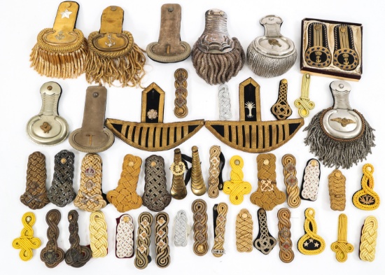 WWI WORLD MILITARY OFFICER DRESS EPAULETS LOT