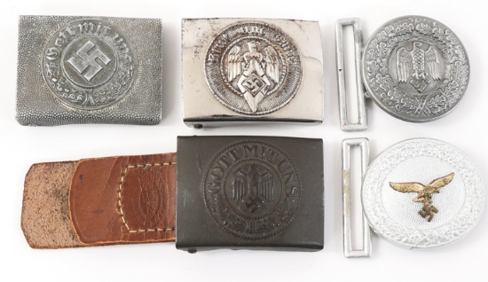 WWII GERMAN OFFICER & ENLISTED BELT BUCKLE LOT