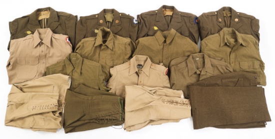 WWII US ARMY OFFICER & ENLISTED UNIFORM ITEMS