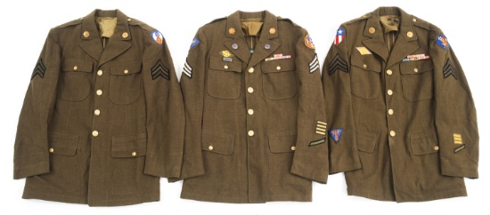 WWII US AAF CBI NCO SERVICE DRESS TUNIC LOT OF 3