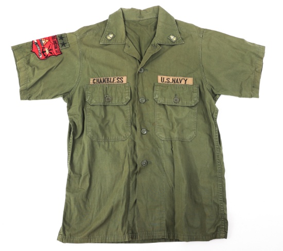 VIETNAM WAR USN 511 RIVER DIVISION UTILITY SHIRT