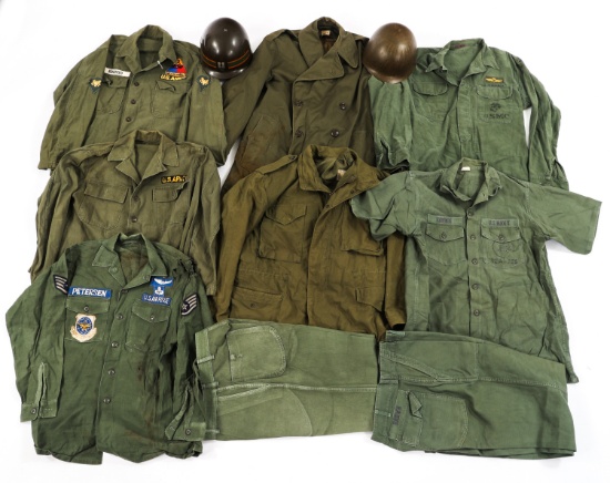 VIETNAM WAR OG107 UTILITY SHIRTS & M1 HELMET LINER