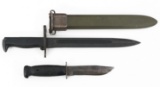 WWII US NAVY MARK 1 & US M1 GARAND BAYONET