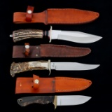 CUSTOM STAG HORN KNIVES By M. WHIDDON LOT OF 3