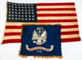 US ARMY FLAG & 48 STAR AMERICAN FLAG LOT OF 2