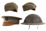 WWI US ARMY OFFICER HEADGEAR LOT OF 4