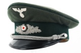 WWII GERMAN ARMY JAGER OFFICER VISOR HAT