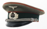 WWII GERMAN ARMY ARTILLERY OFFICER VISOR HAT