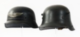 WWI GERMAN M16 & WWII M40 BEADED LUFTSCHUTZ HELMET