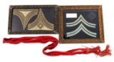CIVIL WAR FRAMED NCO UNIFORM STRIPES & SASH