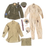 WWII USAAF NAMED OFFICER UNIFORM & K-1 FLIGHT SUIT