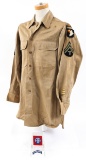 WWII 101st AIRBORNE KHAKI ENLISTED UNIFORM SHIRT