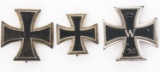 WWI IMPERIAL GERMAN IRON CROSS LOT OF 3