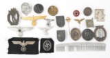 WWII GERMAN ARMED FORCES BADGES, EAGLES & TINNIES
