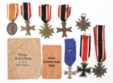 WWII GERMAN MERIT CROSS & SERVICE MEDAL LOT OF 8