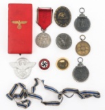 WWII GERMAN MEDAL & BADGE LOT OF 10