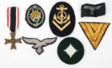 WWII GERMAN PATCHES AND MEDAL LOT OF 7